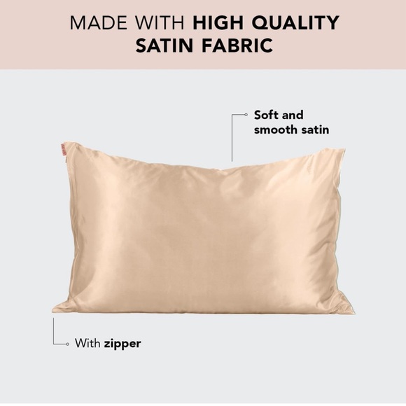 NEW Kitsch Satin Pillowcase - champagne - Standard/Queen - Picture 4 of 5